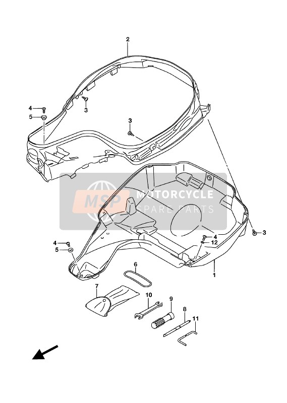 Suzuki UH200A BURGMAN 2018 Helmet Box for a 2018 Suzuki UH200A BURGMAN